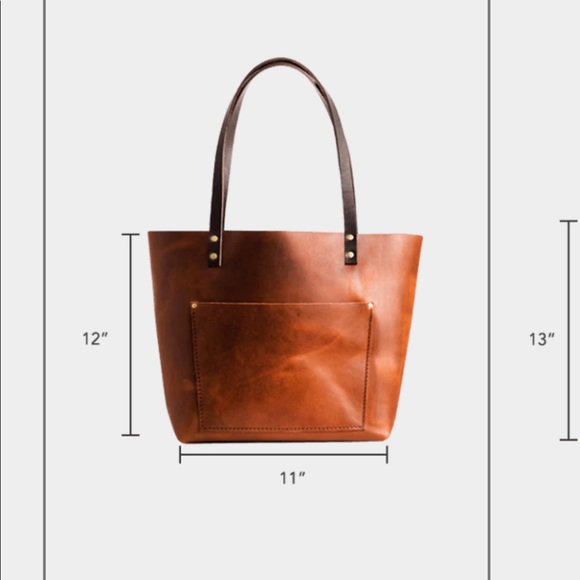 Elegant Brown Leather Tote Bag - Picture 5 of 6